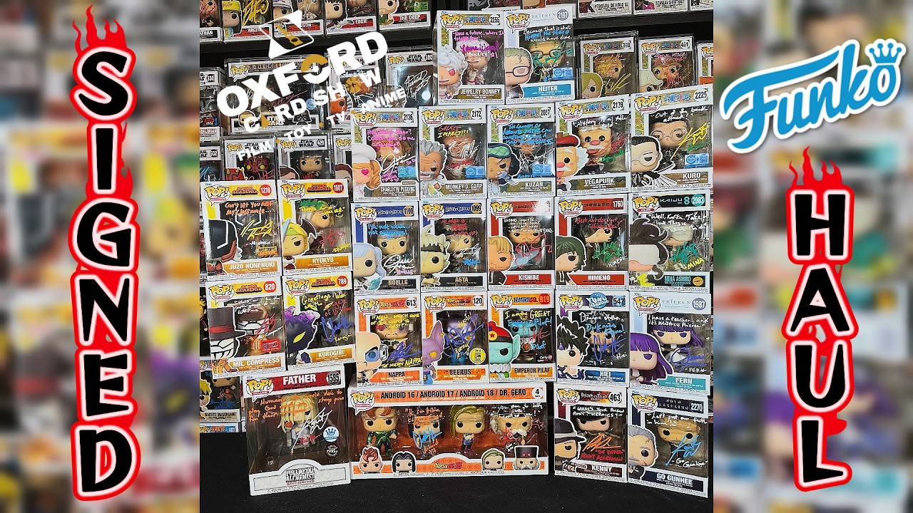 Полная коллекция моих подписанных фигурок Funko Pop и истории с выставки открыток в Оксфорде.