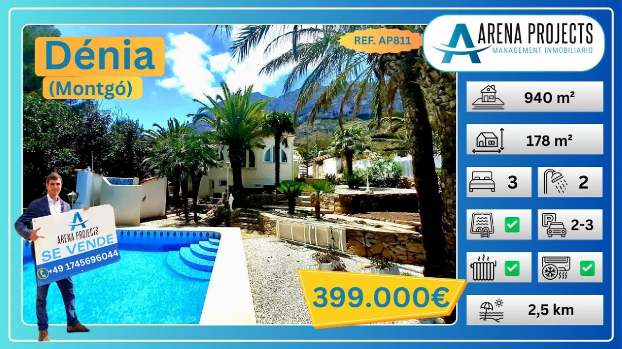 Zu verkaufen: Chalet mit großem Grundstück und Gästeapartment in Dénia, Montgó- und Meerblick, Pool