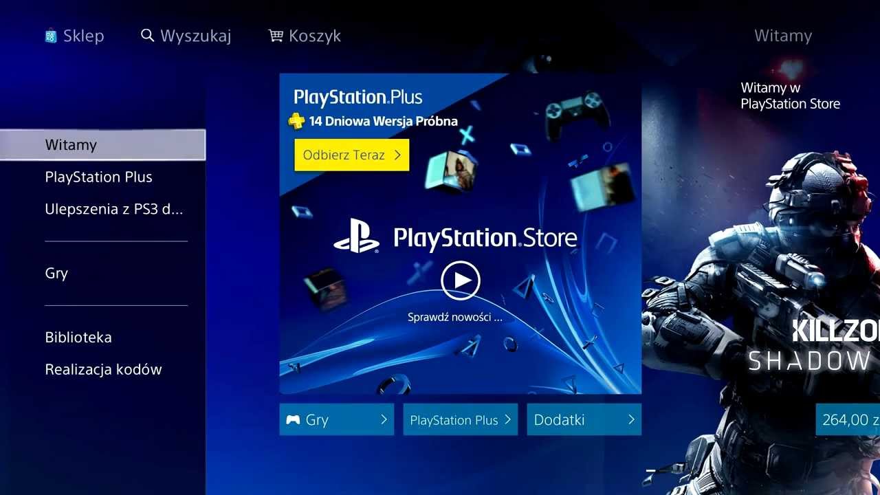 PlayStation 4 - prezentacja sklepu PlayStation Store (PS Store PL na PS4)