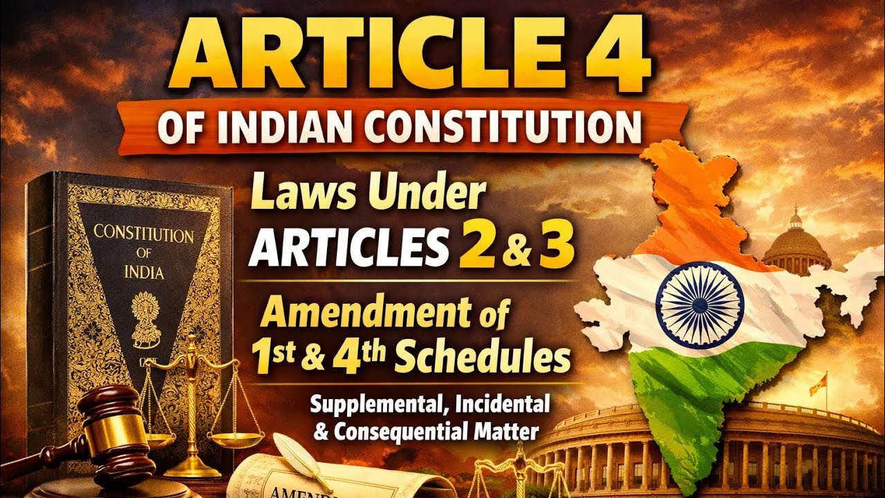 Article 4 of Indian Constitution | Amendment of First & Fourth Schedules | Laws Under Articles 2 & 3
