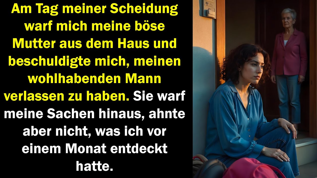 Am Tag der Scheidung warf mich meine Mutter raus, ahnend nicht, was ich vor einem Monat entdeckt...