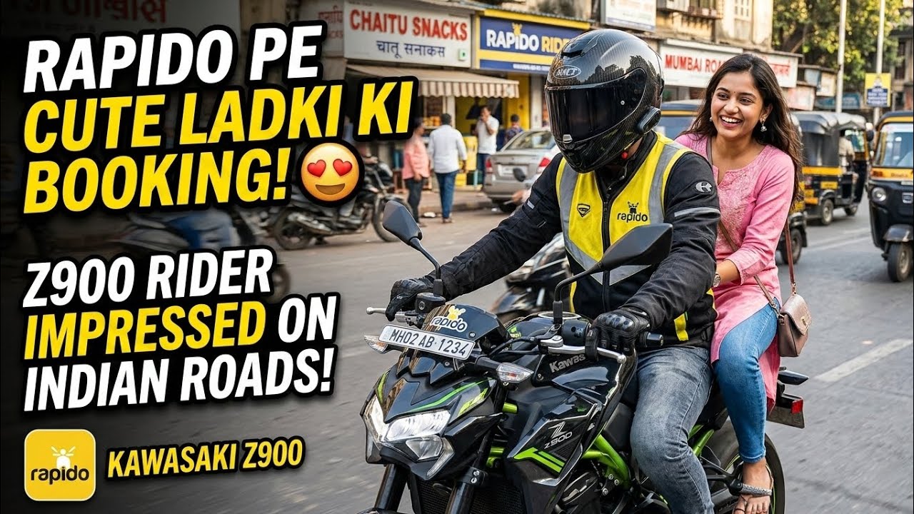 Rapido Rider on Z900 😳 | Cute Girl Booking & Her Reaction on Indian Roads