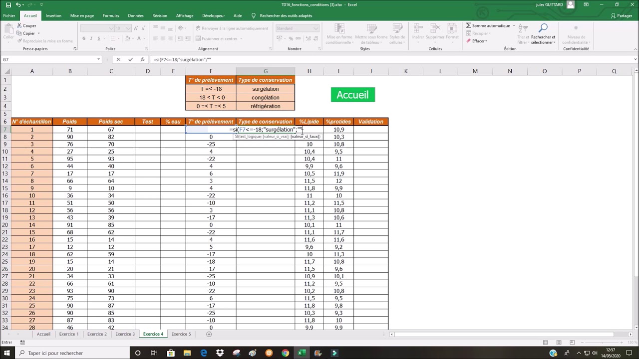 Imbriquer plusieurs fonctions SI dans Excel