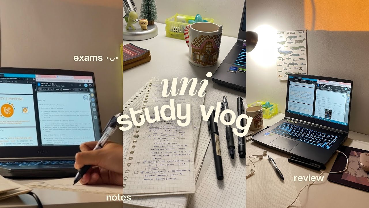uni study vlog ⋆｡ﾟ☁︎｡ | productive days, reviewing for exams, art exhibits
