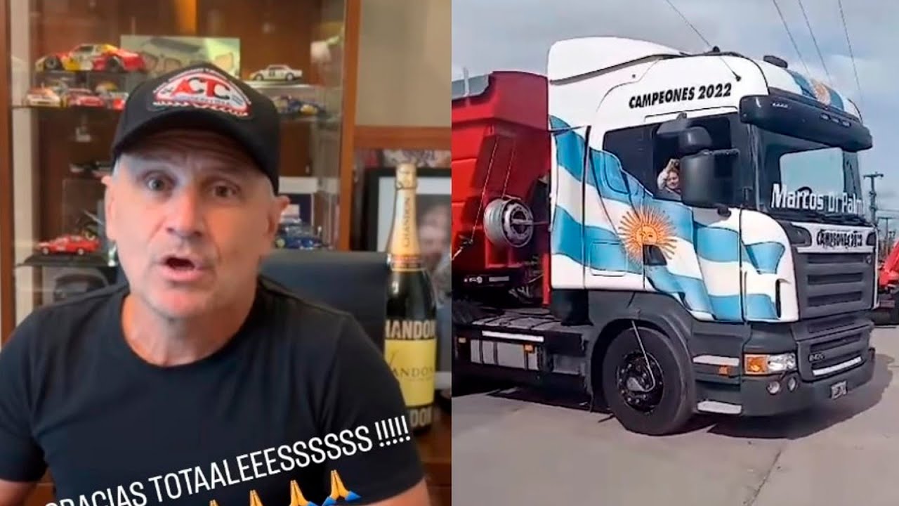 MARCOS DI PALMA Y SU CAMIÓN SOLIDARIO, QUE RECORRE VARIAS CIUDADES CON DONACIONES HASTA BAHÍA BLANCA