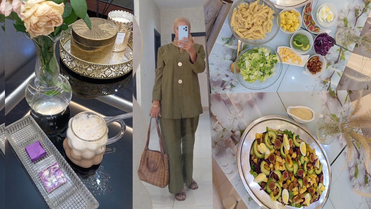 Silent vlog#الاستيقاظ5صباحا# صلاة الفجر# يوميات امرأة موظفة# Hello October#سلطة صحية #رياضة#