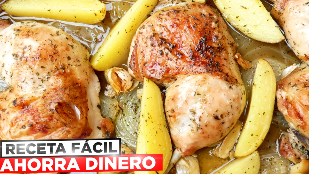 POLLO asado con PATATAS 🍗🥔 ¡RECETA de la ABUELA que NUNCA FALLA! 🤩🥔