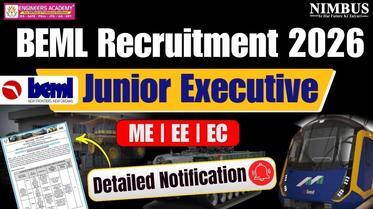 BEML Junior Executive Recruitment 2026: Apply Online for 78 Engineer Posts