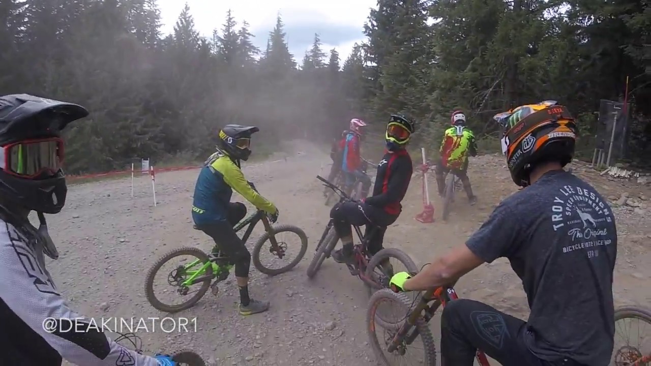 Whistler Mountain Bike Park Top of A-Line train following Kyle Jameson, Brendog and Crew