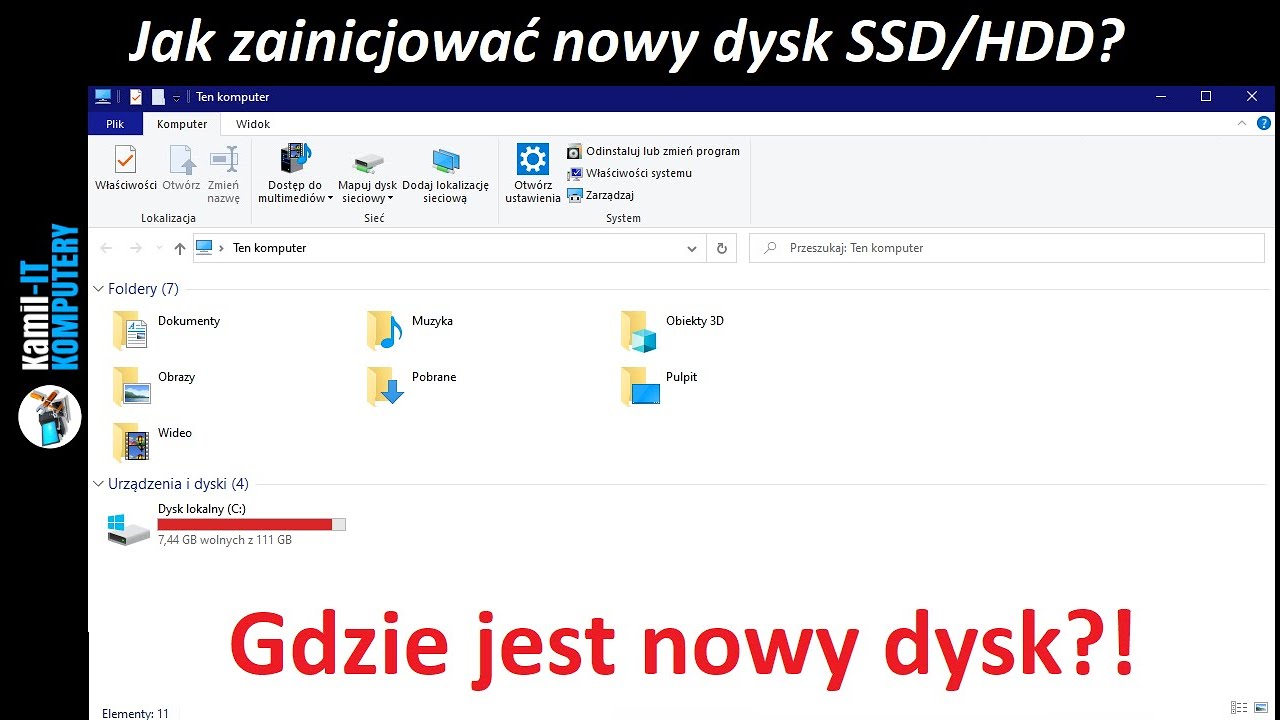 Brak nowego dysku w systemie? Jak zainicjować nowy dysk SSD/HDD, tworzenie partycji - Windows 10