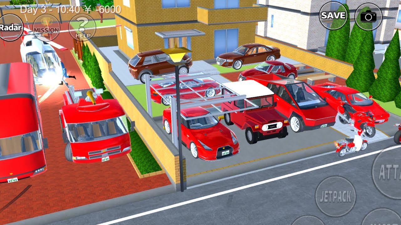 Red Vehicle City Chaos 🚒🔥 | Sakura School Simulator Extreme Action Gameplay with Red jeep