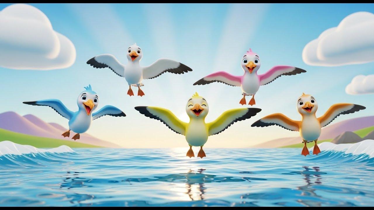 Five Little Albatrosses Soar Soar Soar | Nursery Rhymes for Kids & Baby Songs