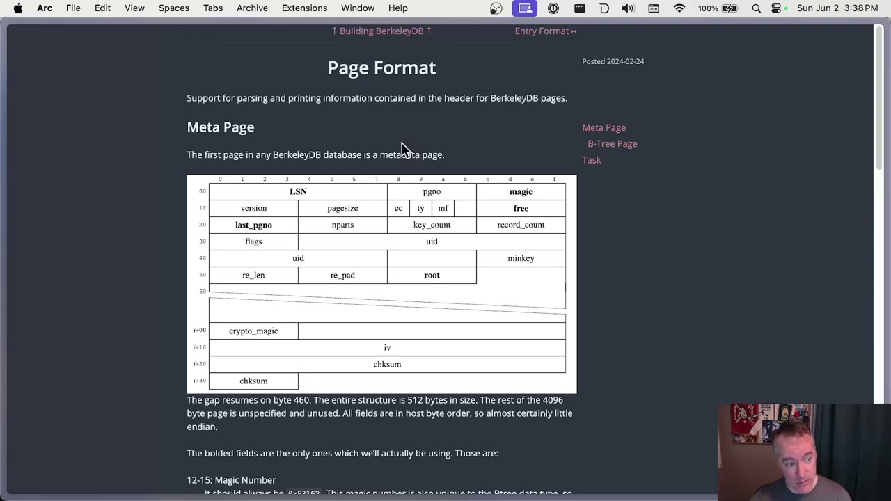 Implementing Berkeley DB, Session 1: Page and Entry formats