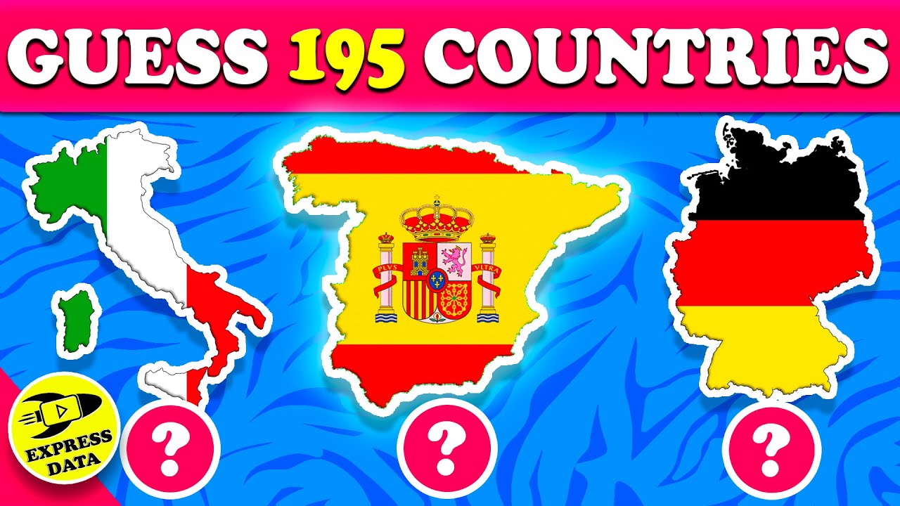 Guess ALL 195 COUNTRIES Of The World - by FLAG and SHAPE🌎/CHALLENGE YOURSELF!