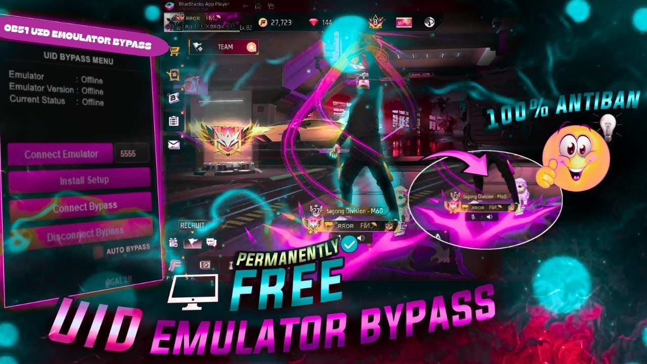 UID EMULATOR BYPASS💻📲 | PERMANENTLY FREE | FREE FIRE UID EMULATOR BYPASS | 100% ANTIBAN PC BYPASS✅