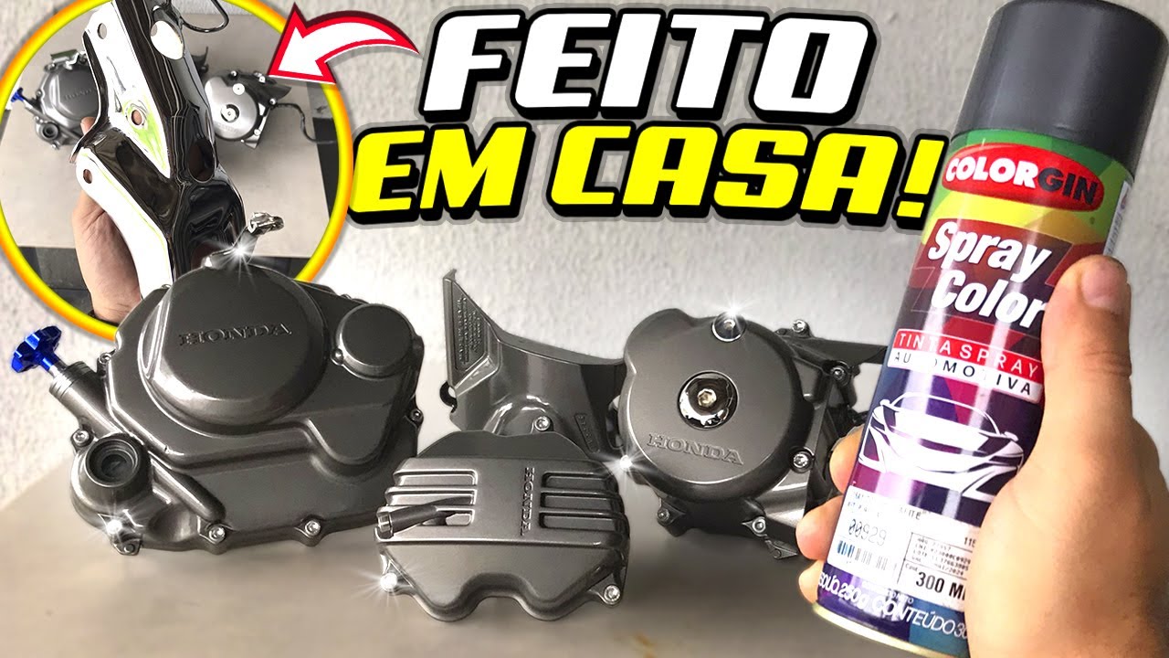 COMO PINTAR AS TAMPAS DO MOTOR DA MOTO COM TINTA SPRAY [ FACIL E BARATO ] ‹‹ Maycon Aragão ››