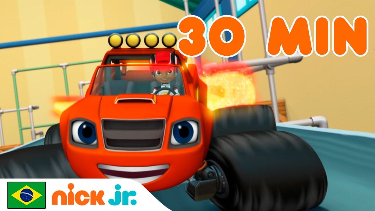 Blaze e os Monster Machines | 30 Minutos das maiores corridas do Blaze! | Nick Jr. em Português
