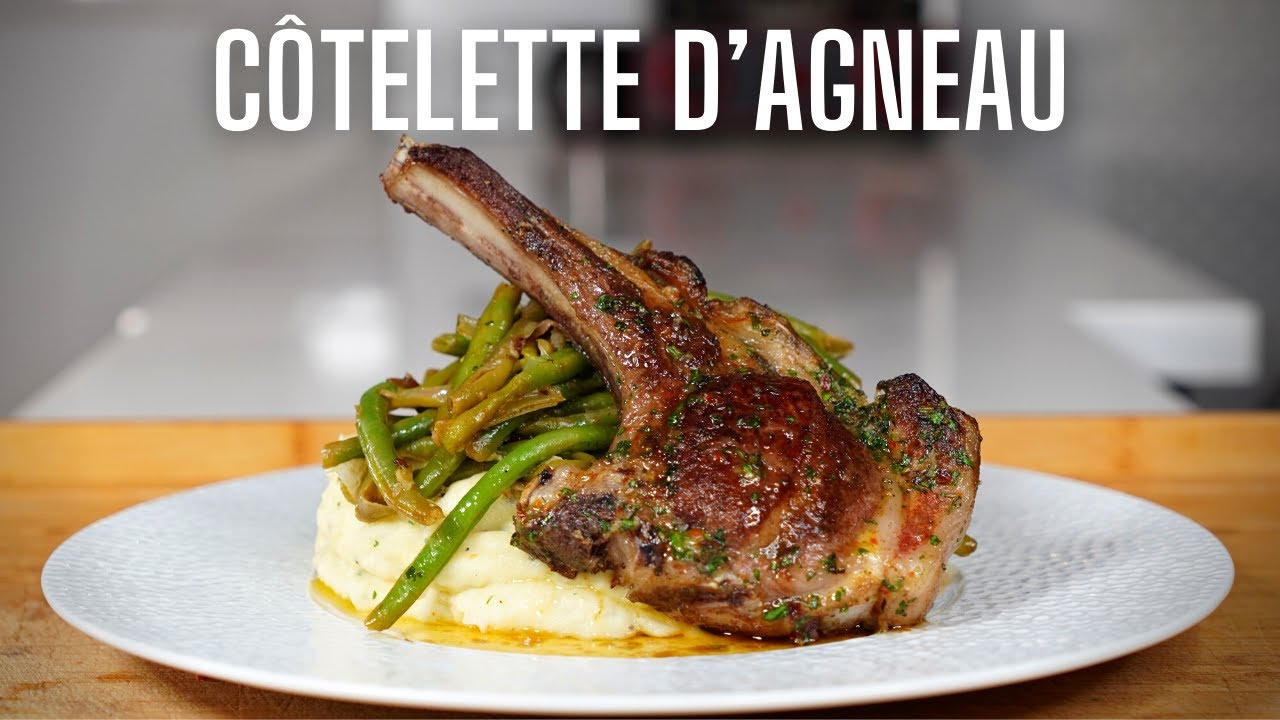 CÔTE D'AGNEAU AU BEURRE à L'AIL  CITRON & FINES HERBES + GARNITURES !