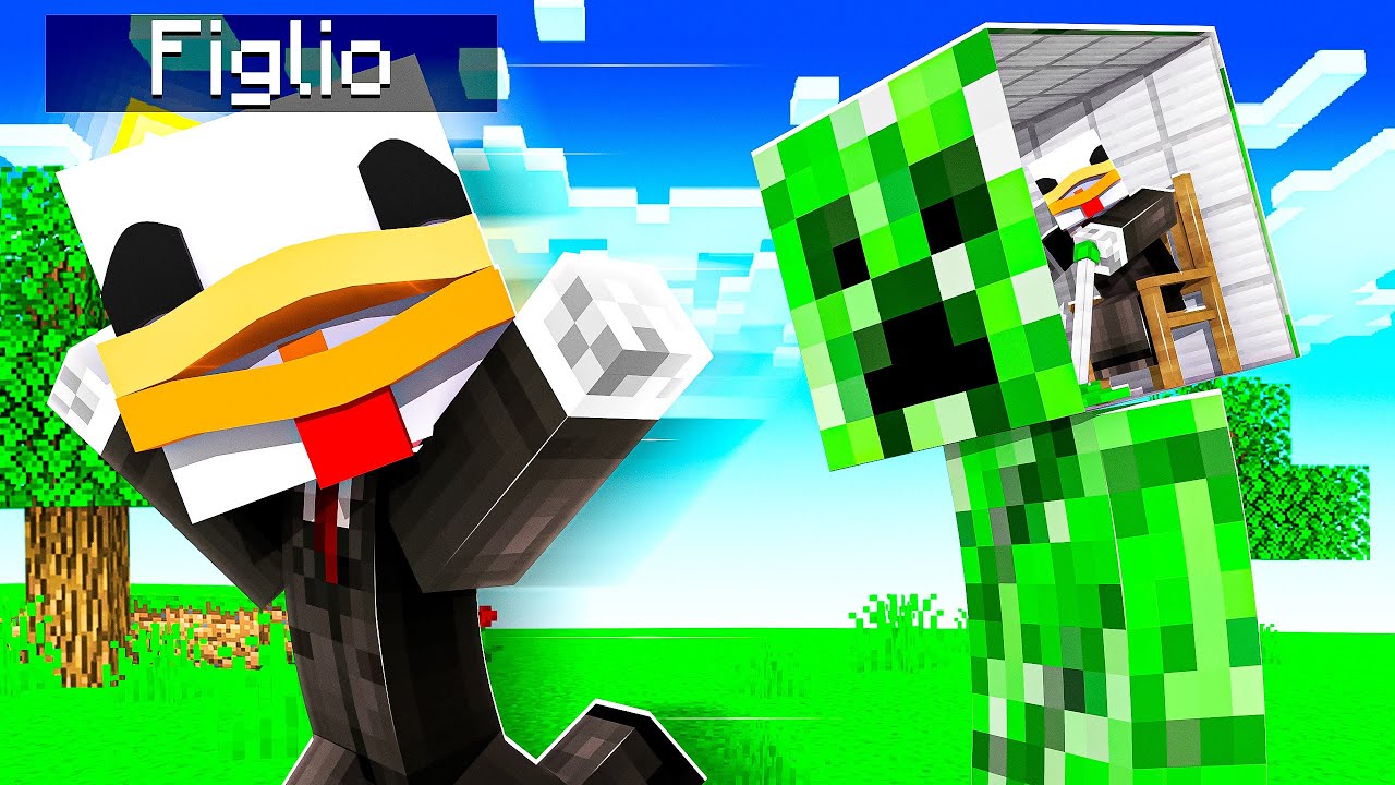 SCHERZO A MIO FIGLIO - MI FINGO UN CREEPER SU MINECRAFT