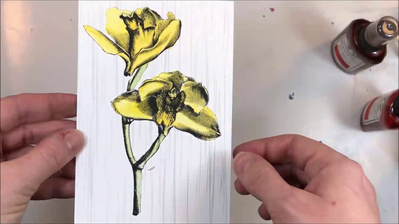 How to use Tattered Angels Glimmer Mists as Watercolors - Card with Mixed Media Origins