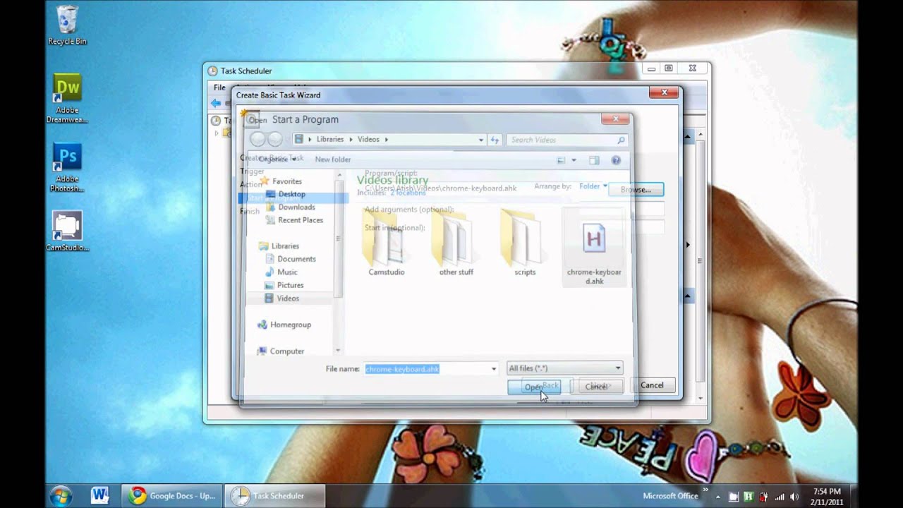 Auto-start any program - Windows 7 / Vista
