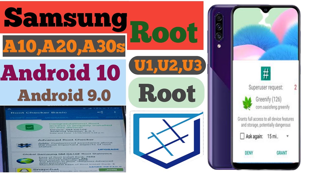 Root Samsung SM-A105F, Root U3 Pie 9 |A20, A30s|How To Root A205f|Root Samsung All New model 2020
