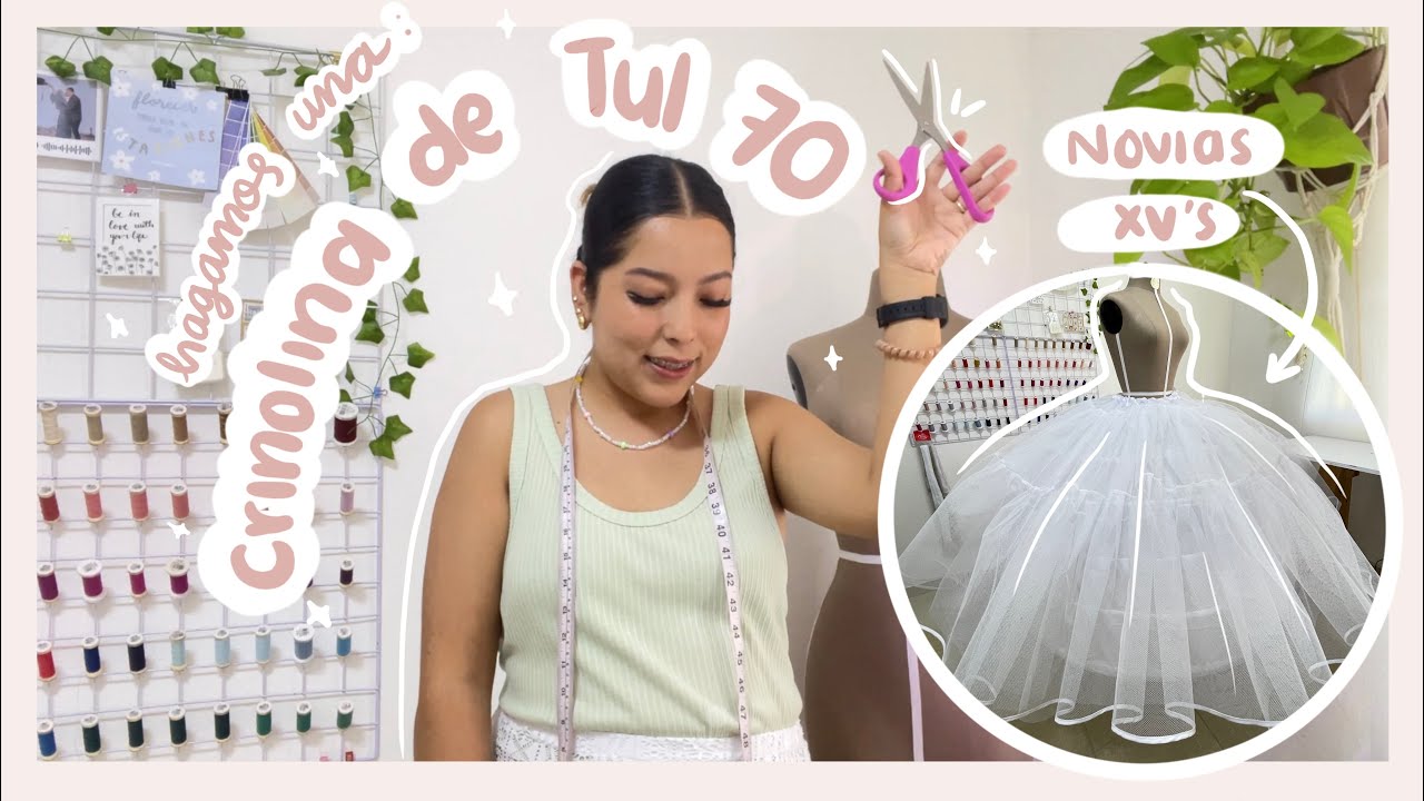 HAGAMOS UNA CRINOLINA DE TUL 70 | ✨TUTORIAL CON MEDIDAS✨ | Fá Studio 💖