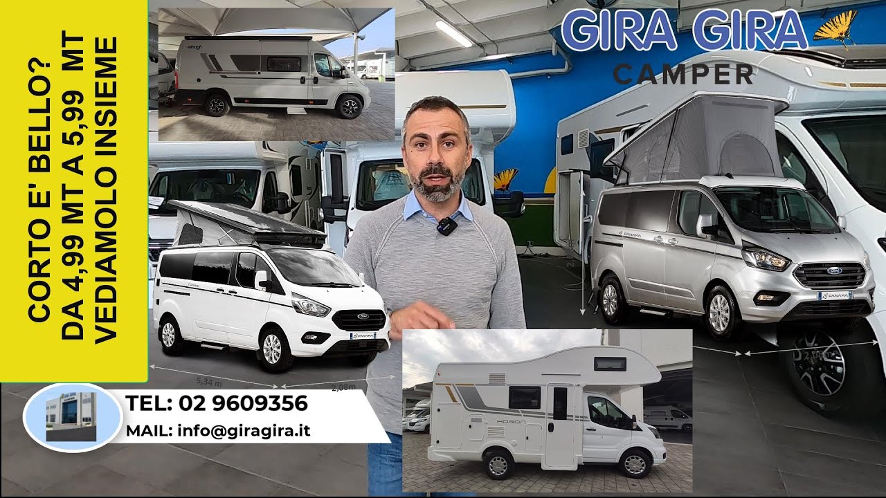 Camper Mansardato van furgonato Minivan da 4,99 a 5,99 mt il corto è bello smart buy low cost