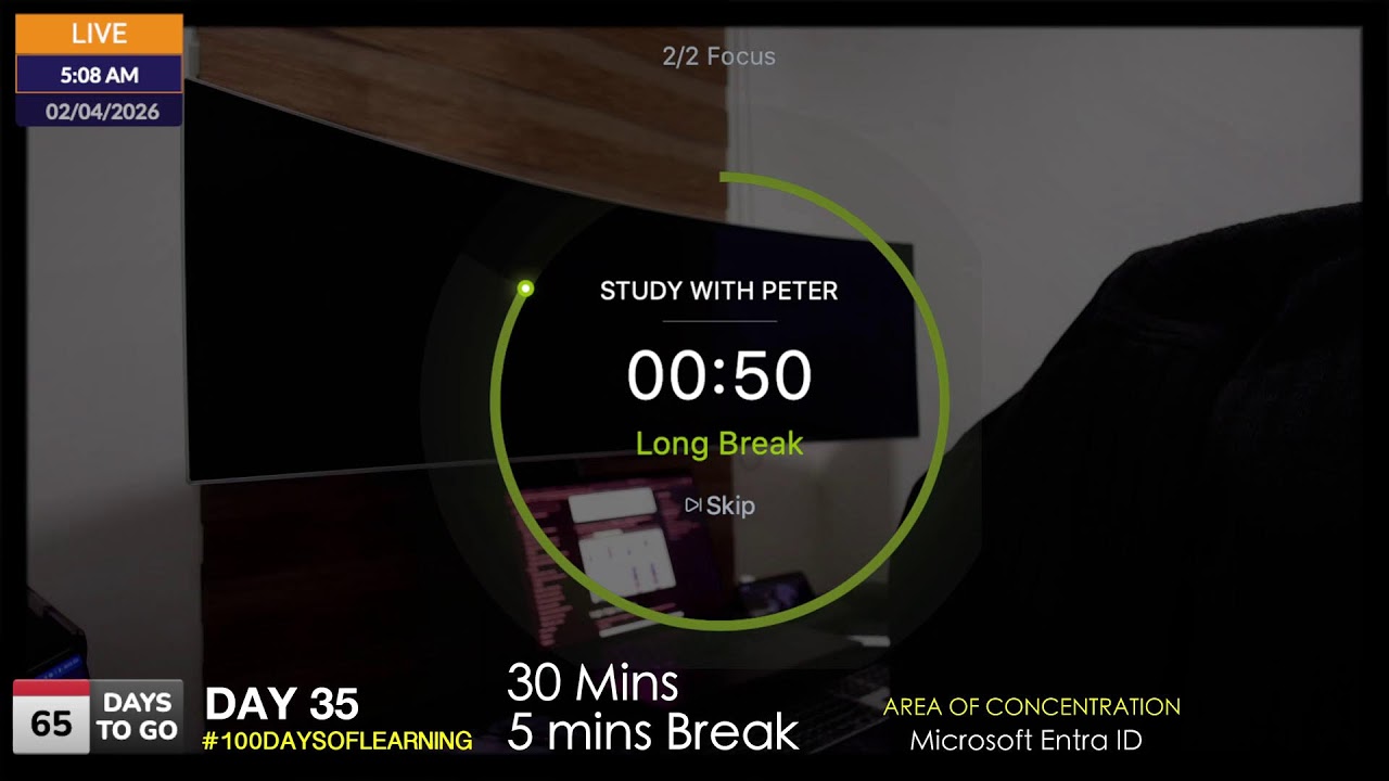 DAY 35 | Study With Me Live – #100DAYSOFLEARNING | Study With Peter