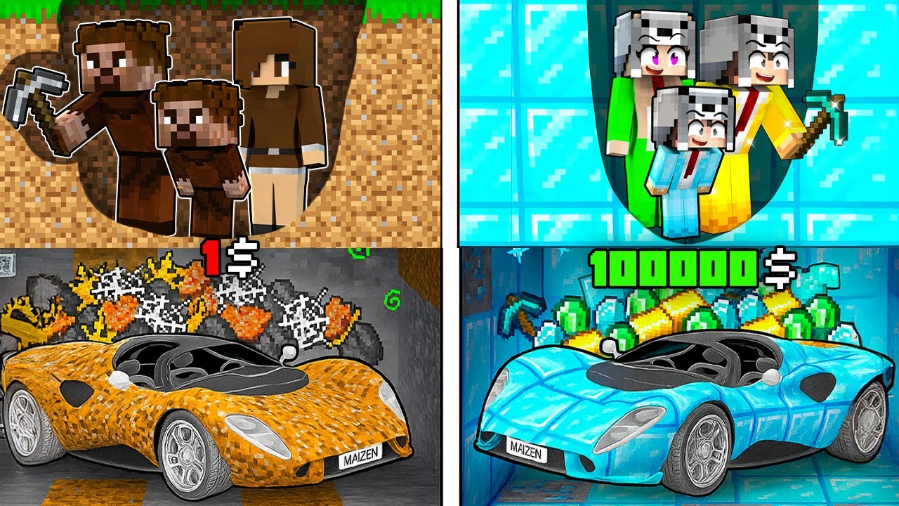 FAKİR AİLE ARABA MADENİ VS MİLYONER AİLE ARABA MADENİ - Minecraft