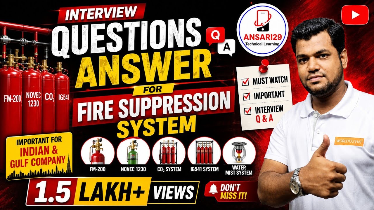 Interview Question & Answer On Fire Suppression System | Part-3 | FM200 | NOVEC | By Ansari29