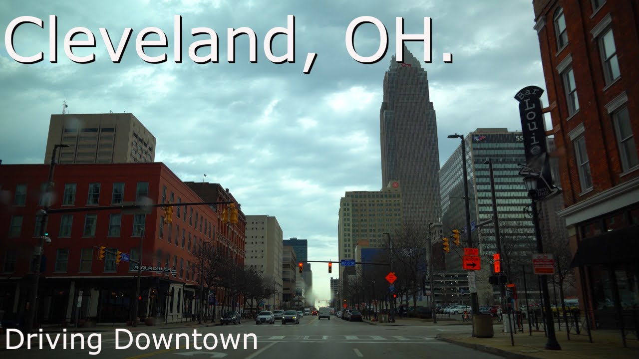 Downtown Cleveland, OH. in 4K HDR: A Relaxing Driving Tour of the City before the rain comes