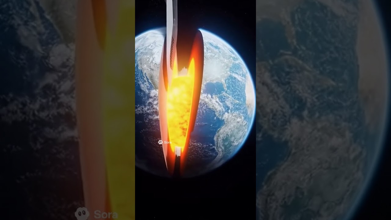 Cutting the Earth in Half 🌎🔥 (created with Sora)