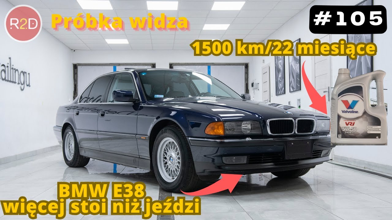 Mało kilometrów to wymienię olej później niż po roku. 1500 km, czas 22 msc, BMW E38, Valvoline #105