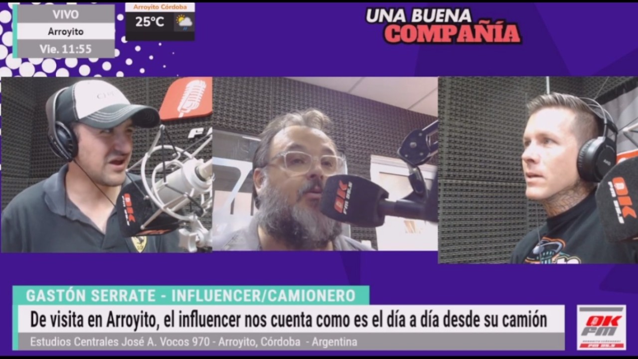 Gastón Serrate - Influencer/Camionero De visita en Arroyito cuenta el día a día en su camión.-