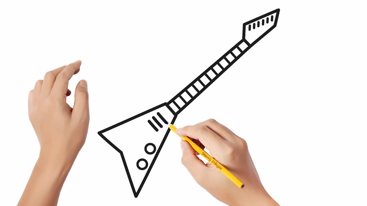 Cómo dibujar una guitarra electrica | Dibujos sencillos