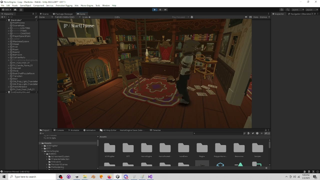 Unity 3D : Puzzle Mansion Project : Retro Horror Template : Itch.IO