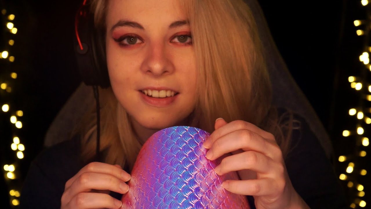 ASMR slow tapping, tktk, ear blowing, tongue clicking, rain ...