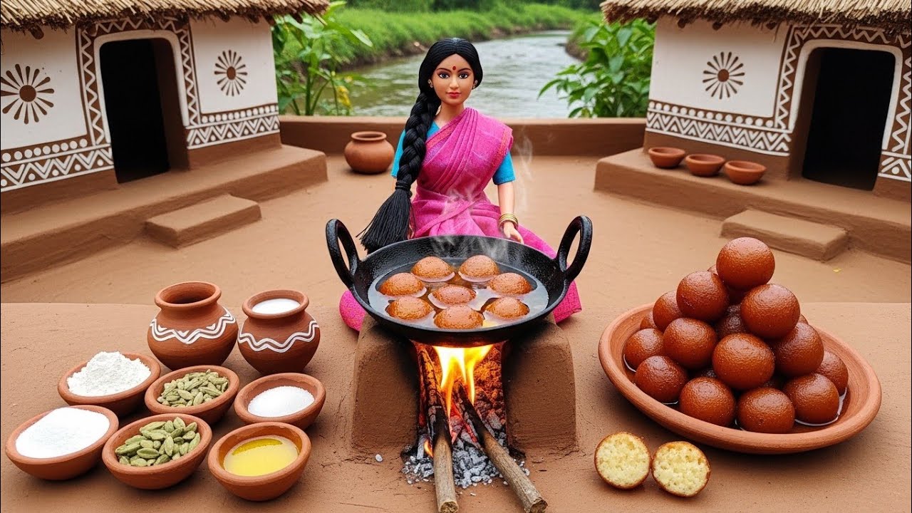 Miniature Doll Village Style Gulab Jamun Cooking Asmr😍 | Traditional Indian Sweet Recipe
