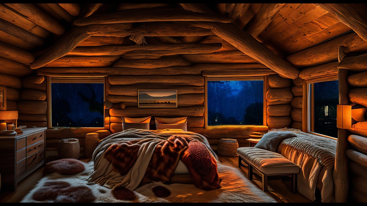 🔴 Ahşap Evde Rahatlatıcı Yağmur Sesi 2 🌧️ | Cozy Rainy Cabin Night