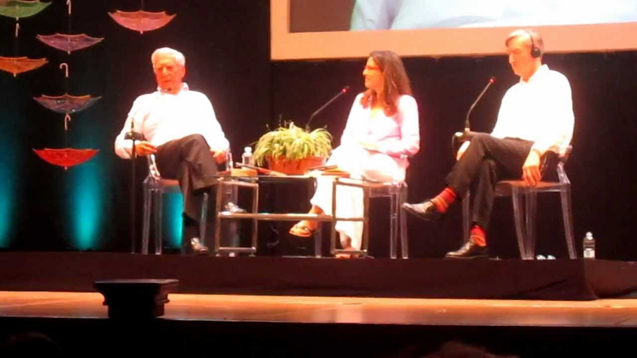 Conversatorio entre Mario Vargas Llosa y Julian Barnes sobre Flaubert, con Marianne Ponsford.
