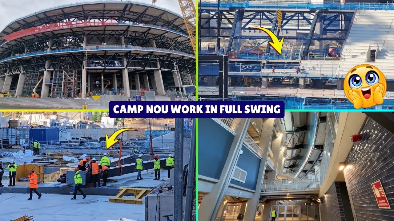 Camp Nou Construction Surges Forward : Stands, Glass & Compression Ring in Action