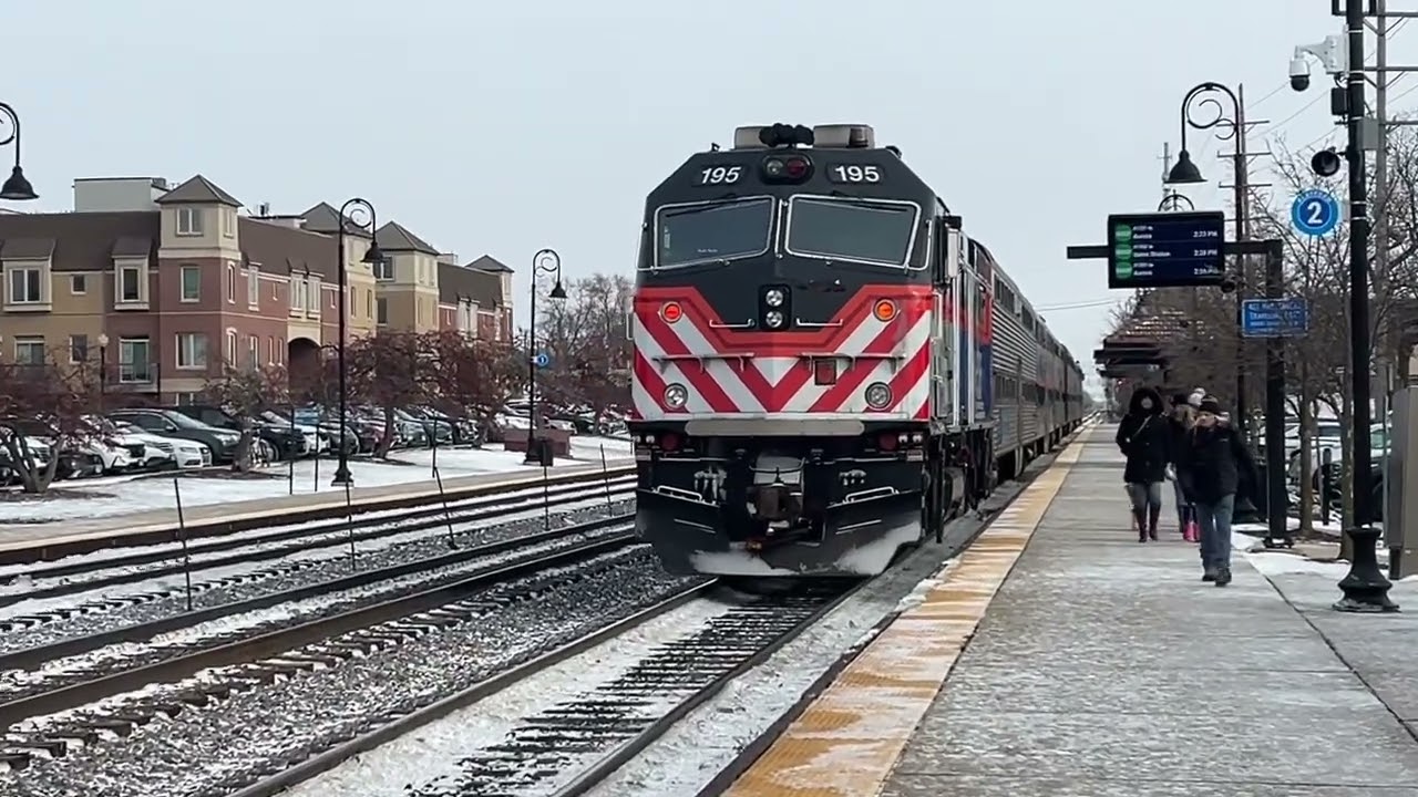 A few train at Downers grove on the Metra BNSF 