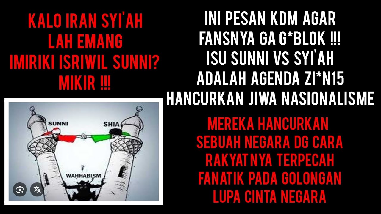 INILAH PESAN KDM:UMAT ISLAM BERSATULAH! SUNI-SYIAH. CINTAI INDONESIA! 