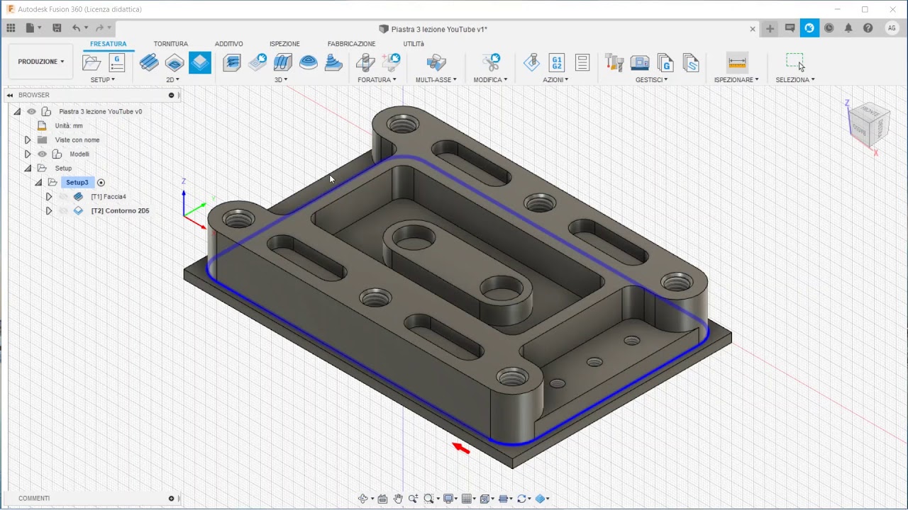 Modulo CAM Fusion360 lavorazioni 2D   04 Contornatura