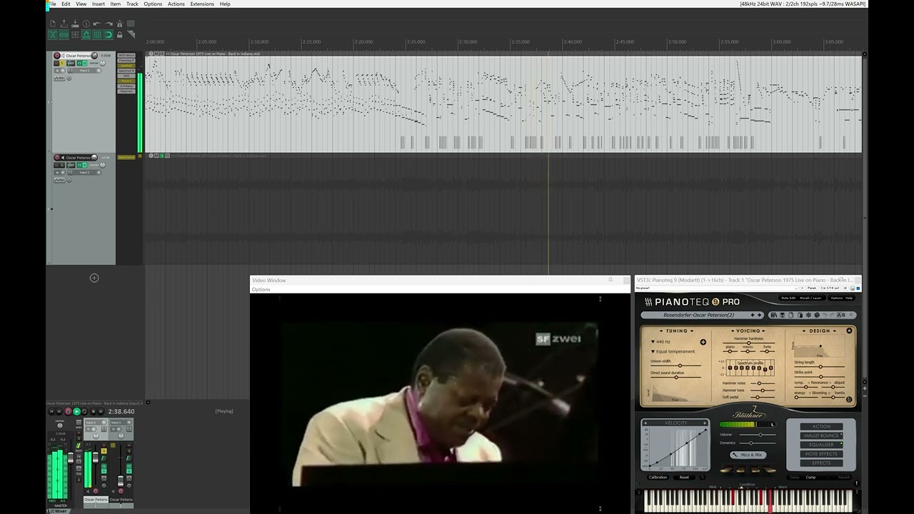 MIDI transcription of 