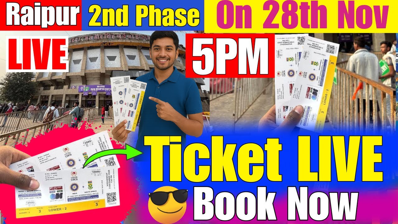 Raipur Ticket 2nd Phase Sell on 28th Nov 5PM.Book IND vs SA 2nd ODI Raipur Ticket from Ticketgenie