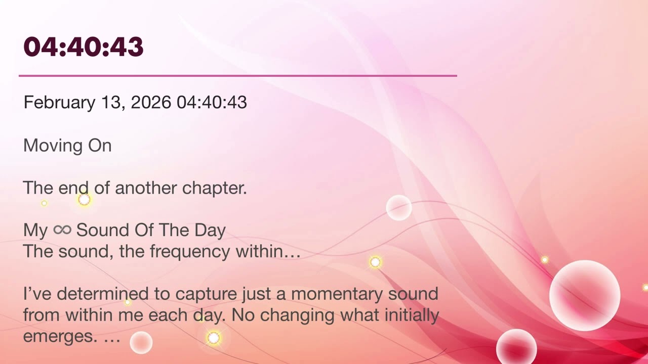 #ESOTD ♾️ February 13, 2026   04:40:43