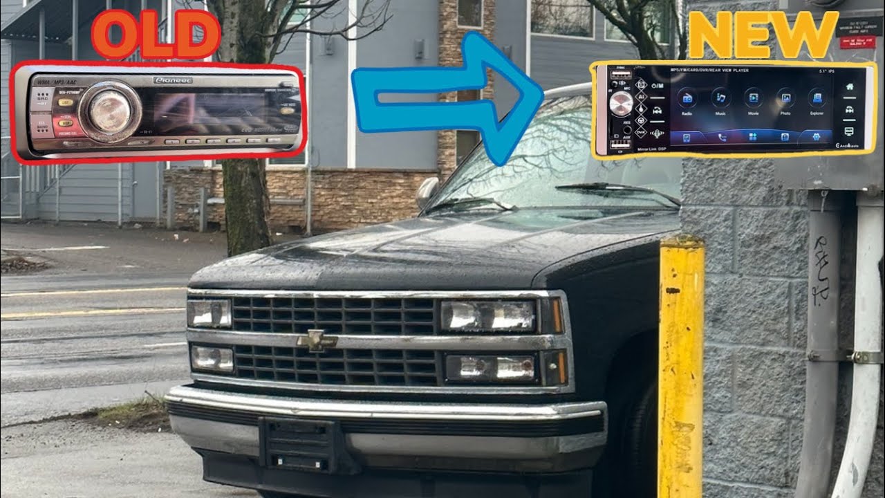 OBS CHEVY GETS A SINGLE DIN TOUCH SCREEN STEREO !