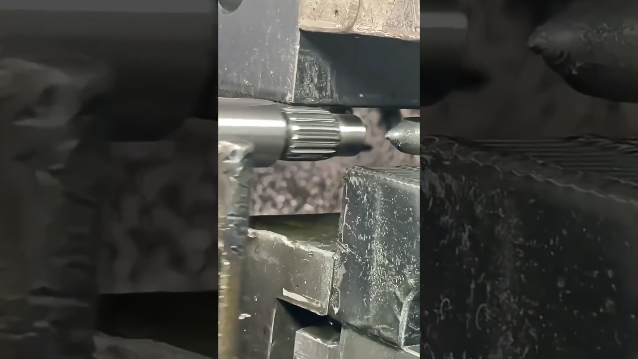 Splined Shaft Manufacturing Process #technology #machine #shaft #automatic #tools